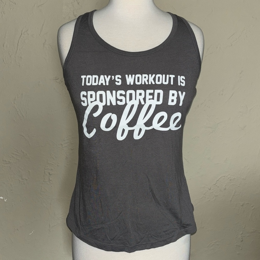 CHIN UP racerback gray workout/yoga shirt tank shirt in women’s size medium - Picture 2 of 7